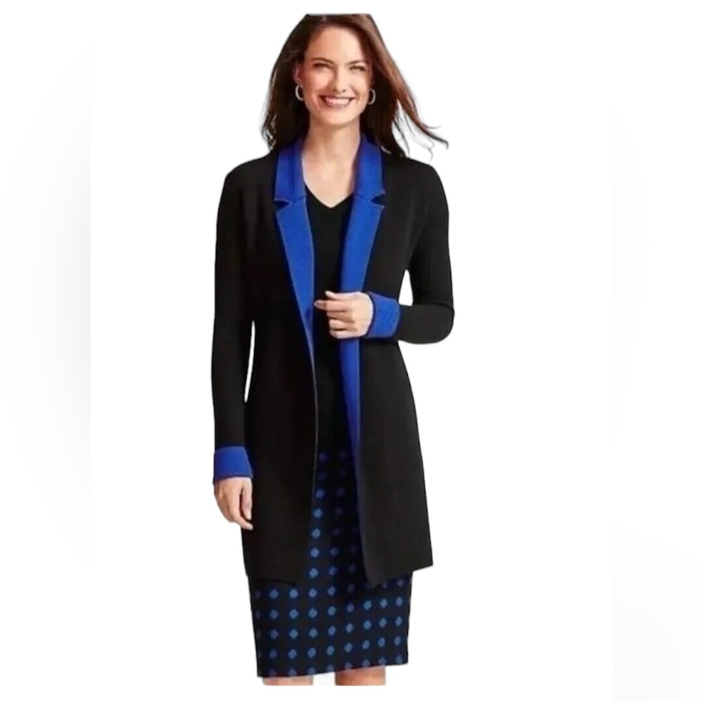Talbots wool color block long cardigan size 3XP